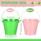 12 Pack Pink and Green Metal Bucket Favors 7.87 x 4.72 x 4.72 inches